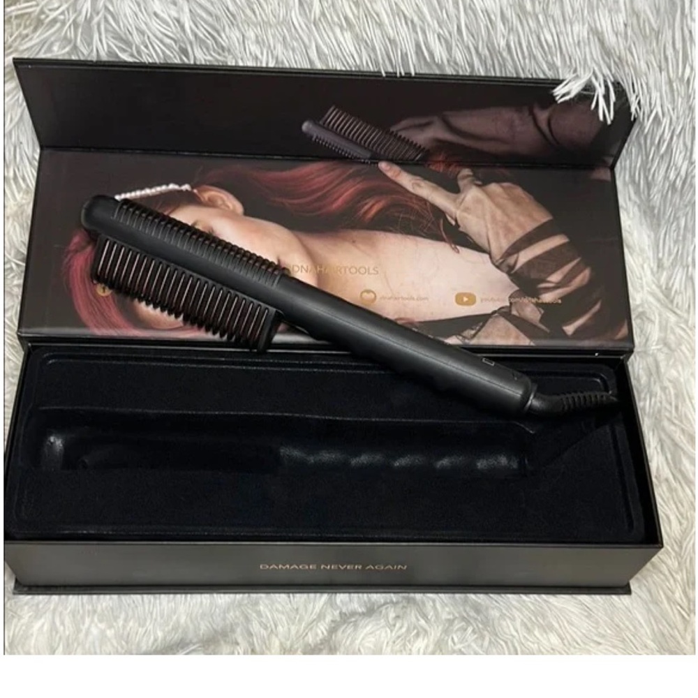 Black Ceramic Heated Hair Straightening Comb - Unbranded